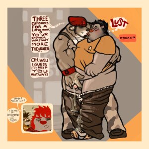 Rating: Explicit Score: 0 Tags: 1:1 2008 anthro anthro_on_anthro bear beard belly bernard_(blazingcheecks) biceps blazingcheecks blush bobo_(blazingcheecks) bodily_fluids border bottomwear bottomwear_down canid canine canis clothed clothing cum dialogue domestic_dog duo e621 english_text erection eyewear facial_hair fur genital_fluids genitals glasses hair handjob hat headgear headwear interspecies kissing male male/male mammal moan muscular muscular_male obese open_mouth overweight pants pants_down partially_clothed penile penis sex sexual_assault shirt simple_background smile smirk text tongue tongue_out topwear underwear yellow_border User: bunchy7s