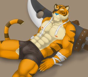 Rating: Questionable Score: 0 Tags: abs anthro athletic bandage biceps big_muscles biped blue_nose bottomwear brown_body brown_fur bulge claws clothed clothing e621 eyes_closed eyewear felid fur hair kraidhiel lying male mammal markings melee_weapon muscular muscular_anthro muscular_male nipples on_back pantherine pecs pose shorts solo stripes sword tan_body tan_fur tiger topless warrior weapon User: bunchy7s Rating: Questionable Score: 0 Tags: abs anthro athletic bandage biceps big_muscles biped blue_nose bottomwear brown_body brown_fur bulge claws clothed clothing e621 eyes_closed eyewear felid fur hair kraidhiel lying male mammal markings melee_weapon muscular muscular_anthro muscular_male nipples on_back pantherine pecs pose shorts solo stripes sword tan_body tan_fur tiger topless warrior weapon User: bunchy7s