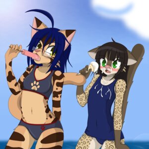 Rating: Questionable Score: 0 Tags: 1:1 adolescent anthro beach bikini bikini_bralette blue_hair blush clothing colored_edge_bikini dessert duo e621 eyewear felid female food food_fetish glasses green_eyes hair hi_res ice_cream keyhole_bikini kloe_(artist) kloe_kitty mammal midriff navel noodle_(domovoi_lazaroth) one-piece_swimsuit outside school_swimsuit seaside sucking suggestive suggestive_food swimwear tail two-piece_swimsuit yellow_eyes young young_anthro User: bunchy7s