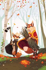 Rating: Safe Score: 0 Tags: ambiguous_gender anthro autumn bottomless bundle canid canine cape clothed clothing detailed_background duo e621 forest fox fox_&_brownsugar grey_eyes hi_res lamp lantern leaf mammal outside plant red_eyes red_fox stick trail tree true_fox User: bunchy7s