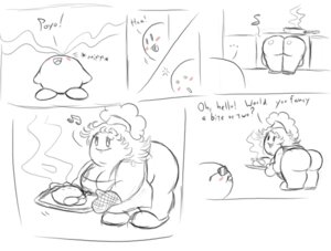 Rating: Questionable Score: 0 Tags: alien apron bent_over big_butt bite biting_lip biting_own_lip blush breasts butt chef_kawasaki clothing crossgender digital_drawing_(artwork) digital_media_(artwork) duo e621 eyewear female food handwear humor innuendo kirby kirby_(series) lips male monochrome nintendo not_furry oven_mitts self_bite slightly_chubby sunglasses text timoteihiv User: bunchy7s