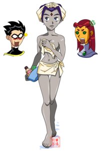 Rating: Questionable Score: 0 Tags: 1boy 2girls alien alien_girl artist_request being_watched black_hair casual dc dc_comics dick_grayson disembodied_head female female_focus grey_skin group human humanoid koriand'r male multiple_females multiple_girls no_visible_genitalia nonsexual nonsexual_nudity orange_skin pale_skin purple_hair rachel_roth raven_(dc) red_hair robin_(dc) robin_(dick_grayson) rule34 shocked solo_focus starfire straight_hair teen_titans towel white_background User: bunchy7s