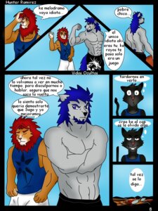 Rating: Safe Score: 0 Tags: 3:4 anthro canid canine canis comic cougar e621 felid feline hunterramirez lion male mammal pantherine solo wolf User: bunchy7s
