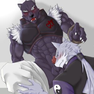 Rating: Explicit Score: 0 Tags: 1:1 abs akuann anthro armor balls biceps blush canid canine duo e621 erection fenrir_(shining) genitals hair male male/male mammal muscular open_mouth penis ponytail sega sex shining_(sega) shining_blade User: bunchy7s