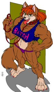 Rating: Questionable Score: 0 Tags: 2003 abs anthro areola areola_slip bdsm biceps bra canid canine canis claws clothing collar digital_media_(artwork) e621 female fur green_eyes leash looking_at_viewer mammal max_blackrabbit muscular muscular_anthro muscular_female petplay roleplay solo spiked_collar spikes tail thong underwear watermark wolf User: bunchy7s Rating: Questionable Score: 0 Tags: 2003 abs anthro areola areola_slip bdsm biceps bra canid canine canis claws clothing collar digital_media_(artwork) e621 female fur green_eyes leash looking_at_viewer mammal max_blackrabbit muscular muscular_anthro muscular_female petplay roleplay solo spiked_collar spikes tail thong underwear watermark wolf User: bunchy7s