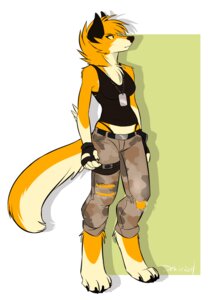 Rating: Safe Score: 0 Tags: anthro backless_gloves belt black_clothing black_ears black_gloves black_handwear black_shirt black_tank_top black_topwear canid canine canis clothing deni denucard digital_media_(artwork) dingo dog_tags e621 female fingerless_gloves full-length_portrait fur gloves handwear highleg leg_belt mammal orange_body orange_fur portrait shirt simple_background solo standing tail tank_top tomboy topwear torn_clothing underwear User: bunchy7s