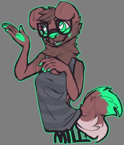 Rating: Safe Score: 0 Tags: alpha_channel anthro breasts brown_body brown_fur canid canine canis clothing domestic_dog e621 eyewear fangs female fur glasses green_body green_eyes green_fur green_nose half-length_portrait heart_eyes heart_symbol mammal millenia octonnibal open_mouth outline portrait pupils shirt simple_background solo symbol-shaped_pupils tan_body tan_fur tank_top teeth topwear transparent_background unusual_pupils User: bunchy7s