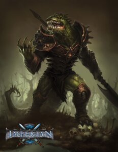 Rating: Safe Score: 0 Tags: anthro armor axe biped bodily_fluids bone bottomwear claws clothing detailed detailed_background digital_media_(artwork) digital_painting_(artwork) e621 fangs front_view green_body green_scales green_theme hi_res imperian iron_realms kohdon lizard logo loincloth long_tail looking_at_viewer male melee_weapon outside painting_(artwork) reptile saliva scales scalie shaded skull snarling solo spiked_tail spikes spikes_(anatomy) standing swamp tail teeth toe_claws tongue unknown_artist watermark weapon yellow_eyes User: bunchy7s