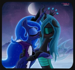 Rating: Safe Score: 0 Tags: 2012 arthropod black_body blue_body blue_feathers blush changeling_(mlp) clothing cool_colors digital_media_(artwork) duo e621 equid equine eyes_closed feathered_wings feathers female female/female feral friendship_is_magic green_hair hair hasbro hi_res hole_(anatomy) horn hug insect_wings interspecies kissing long_hair mammal moon mountain my_little_pony mythological_creature mythological_equine mythology night outside princess_luna_(mlp) queen_chrysalis_(mlp) robe snow sparkles star willisrisque winged_unicorn wings User: bunchy7s