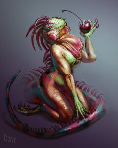 Rating: Questionable Score: 0 Tags: 2011 4:5 anthro biped breasts cherry dewlap_(anatomy) e621 female food fruit gular_flap iguana iguanid kneeling lizard non-mammal_breasts plant reptile scalie simple_background slightly_chubby solo sub-tympanic_shield tail tumorhead User: bunchy7s