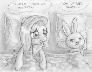 Rating: Questionable Score: 0 Tags: 2010 after_sex angel_(mlp) bed bedding blanket cigarette dialogue duo e621 english_text equid equine female feral fluttershy_(mlp) friendship_is_magic furniture greyscale hasbro horse humor lagomorph leporid male mammal monochrome my_little_pony pillow pillow_talk pony rabbit sketch smoking suggestive text tommy_simms User: bunchy7s Rating: Questionable Score: 0 Tags: 2010 after_sex angel_(mlp) bed bedding blanket cigarette dialogue duo e621 english_text equid equine female feral fluttershy_(mlp) friendship_is_magic furniture greyscale hasbro horse humor lagomorph leporid male mammal monochrome my_little_pony pillow pillow_talk pony rabbit sketch smoking suggestive text tommy_simms User: bunchy7s