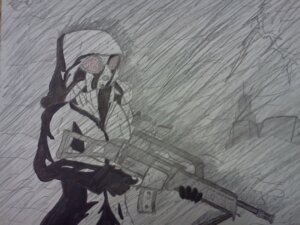 Rating: Safe Score: 0 Tags: 4:3 ambiguous_gender anthro clothing coat e621 g36 gas_mask gun hi_res mask monochrome outside raining ranged_weapon redgreenfluffball rifle solo topwear trenchcoat unknown_species weapon User: bunchy7s