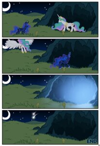 Rating: Safe Score: 0 Tags: blue_body blue_fur blue_hair cave comic cutie_mark e621 equid equine eyes_closed feathered_wings feathers female friendship_is_magic fur grass hair hasbro hi_res horn jewelry long_hair magic mammal moon multicolored_hair my_little_pony mythological_creature mythological_equine mythology necklace night outside plant princess_celestia_(mlp) princess_luna_(mlp) smile star timmowarner two_tone_hair white_body white_fur winged_unicorn wings User: bunchy7s