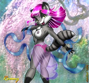 Rating: Questionable Score: 0 Tags: 2004 anthro bangle black_nose breasts chest_tuft clothed clothing dancing e621 female fur green_eyes grey_body grey_fur hair jewelry labrat7 long_hair looking_at_viewer mammal markings nipples open_mouth panties pink_hair procyonid raccoon ring_(marking) ringed_tail roamy skimpy solo striped_markings striped_tail stripes tail tail_markings topless translucent translucent_clothing tuft underwear User: bunchy7s
