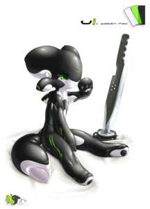 Rating: Safe Score: 0 Tags: ambiguous_gender android anthro black_body canid canine clock digital_media_(artwork) e621 fox full-length_portrait green_eyes green_markings hi_res machine mammal markings melee_weapon portrait robot signature simple_background sitting solo sword tail text totem.v vi_(totem.v) weapon white_body young User: bunchy7s