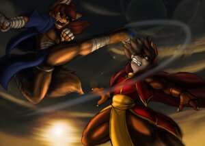 Rating: Safe Score: 0 Tags: 5_fingers anthro battle black_nose body_wraps brown_body brown_fur brown_hair canid canine canis claws clenched_teeth clothed clothing duo e621 feet fight fingerless_gloves fingers flying_kick foot_wraps fox-die fur gloves hair hand_wraps handwear kick kung_fu leg_wraps lens_flare male mammal midair motion_blur open_mouth tail teeth wolf wraps xepher User: bunchy7s
