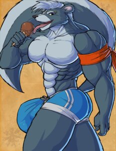 Rating: Explicit Score: 0 Tags: anthro armband artist_collaboration bottomwear bulge butt clothed clothing dessert dodoki e621 eating food hyper ice_cream jason_lapunk kurobear male mammal mephitid muscular muscular_anthro muscular_male piercing shorts skunk solo tail User: bunchy7s
