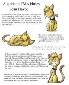 Rating: Safe Score: 0 Tags: domestic_cat e621 english_text felid feline felis feral fmakitties fullmetal_alchemist jean_havoc male mammal solo tail text unknown_artist User: bunchy7s