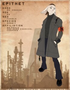 Rating: Safe Score: 0 Tags: 2007 anthro armband clothed clothing coat digital_media_(artwork) e621 english_text epithet female full-length_portrait fur j_axer lagomorph leporid long_coat mammal portrait rabbit solo text topwear trenchcoat white_body white_fur User: bunchy7s
