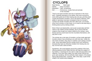 Rating: Questionable Score: 0 Tags: 1_eye 3:2 cyclops digital_media_(artwork) e621 english_text female hammer hard_translated horn humanoid kenkou_cross maul melee_weapon monster_girl_(genre) monster_girl_profile not_furry solo sword text third-party_edit tools translated translation_edit weapon User: bunchy7s