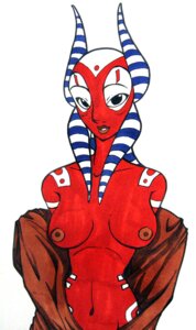 Rating: Explicit Score: 0 Tags: 1girls alien breasts cloak clothing facial_markings female female_only looking_at_viewer medium_breasts nipples open_cloak open_clothes parted_lips partially_clothed red_skin rule34 shaak_ti simple_background skinny solo star_wars tattoo teeth togruta undressing white_background xulia User: bunchy7s