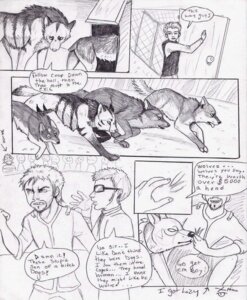 Rating: Safe Score: 0 Tags: ambiguous_gender canid canine canis clothed clothing comic coop_(wrng) dialogue digitigrade e621 english_text feral fur graphite_(artwork) greyscale group human male mammal monochrome natsume_(wrng) natsumewolf oz_(wrng) quadruped rikku tail text traditional_media_(artwork) wolf wolf's_rain wolf's_rain_next_generation User: bunchy7s