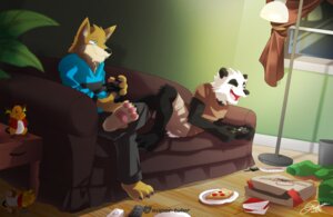 Rating: Safe Score: 0 Tags: 2011 3_toes anthro barefoot bear black_pawpads box brand_parody canid canine canis claws container controller curling_toes duo e621 feet food food_container foot_rub furniture game_controller gaming generation_1_pokemon giant_panda hi_res holding_controller holding_game_controller holding_object male mammal microsoft multitasking nintendo nintendo_controller papa_john's_pizza pawpads pink_pawpads pizza pizza_box pizza_slice plantigrade plate playing_video_game plushie pokemon pokemon_(species) raichu remote_control rodent sofa soles super-tuler tairu tickling toes wii wii_remote wolf xbox xbox_360 xbox_360_controller xbox_controller xbox_game_studios User: bunchy7s