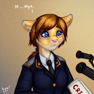 Rating: Safe Score: 0 Tags: 1:1 2014 anthro anthrofied aramet blue_eyes blush breasts clothed clothing domestic_cat e621 electronics english_text felid feline felis female hair half-length_portrait interview long_hair mammal microphone natalia_poklonskaya politics portrait russian russo-ukrainian_war solo text uniform User: bunchy7s