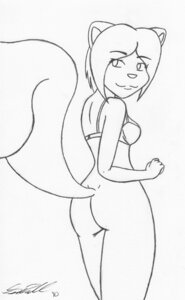 Rating: Questionable Score: 0 Tags: 2010 alice_lee anthro big_tail black_and_white bottomless bra butt clothed clothing e621 female graphite_(artwork) hair line_art looking_back mammal monochrome rodent sciurid solo tail terdburgler traditional_media_(artwork) tree_squirrel underwear User: bunchy7s
