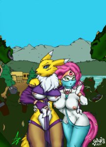 Rating: Questionable Score: 0 Tags: 2011 anthro bandai_namco black_sclera breasts bucky_o'hare_(series) canid canine comic crossover digimon digimon_(species) domestic_cat duo e621 felid feline felis female fur jenny_(bucky_o'hare) mammal nipples renamon tail under_boob white_body white_fur yawg yellow_body yellow_fur User: bunchy7s