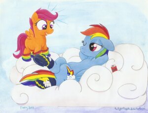 Rating: Safe Score: 0 Tags: 2011 beverage blue_body blue_feathers blue_fur clothing cloud cutie_mark duo e621 equid equine feathered_wings feathers female feral footwear friendship_is_magic fur hair hasbro legwear mammal multicolored_hair my_little_pony mythological_creature mythological_equine mythology orange_body orange_feathers orange_fur outside pegasus purple_eyes purple_hair rainbow_dash_(mlp) rainbow_hair scootaloo_(mlp) sky skyscape socks soda twilightflopple wings young young_feral User: bunchy7s