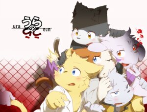 Rating: Safe Score: 0 Tags: ambiguous_gender anthro black_body black_fur black_nose blue_eyes blush brown_nose chain-link_fence clothing domestic_cat e621 felid feline felis fence fur group hinami japanese_text kemono male mammal open_mouth text whiskers white_body white_fur User: bunchy7s