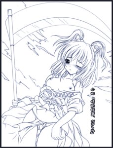 Rating: Questionable Score: 0 Tags: 1girls artist_request blush breasts breasts_apart cameltoe female komachi_onozuka monochrome nipples pussy rule34 scythe shirt_pull skirt skirt_lift solo text tied_hair touhou translation_request twintails wince User: bunchy7s