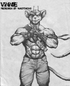 Rating: Safe Score: 0 Tags: abs alien antennae_(anatomy) anthro armband armor belt biker_mice_from_mars biped bottomwear character_name clothed clothing detailed e621 ear_piercing fingerless_gloves fist_in_palm front_view gauntlets gloves greyscale handwear house_mouse looking_at_viewer madtincho male mammal monochrome mouse murid murine muscular muscular_anthro muscular_male pants piercing portrait rodent scan simple_background smile solo standing tail text three-quarter_portrait topless vinnie_(bmfm) User: bunchy7s