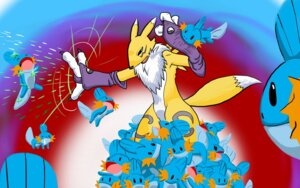 Rating: Safe Score: 0 Tags: anthro bandai_namco black_sclera blue_body blue_eyes canid canine clothing countershading crossover digimon digimon_(species) dipstick_tail e621 facial_markings female fur generation_3_pokemon gloves gradient_background group h_box handwear head_markings mammal markings mudkip multicolored_body multicolored_fur multicolored_tail neck_tuft nintendo pokemon pokemon_(species) renamon simple_background tail tail_markings tuft two_tone_body two_tone_fur two_tone_tail white_body white_fur white_tail yellow_body yellow_fur yellow_tail yin_yang User: bunchy7s