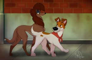 Rating: Safe Score: 0 Tags: 2013 absurd_res black_nose brown_body brown_fur brown_hair canid canine canis day disney dodger_(disney) domestic_dog duo e621 eyelashes female feral fur hair hi_res hunting_dog jack_russell_terrier leg_markings looking_at_another looking_back male mammal markings nude oliver_and_company open_mouth open_smile orange_body orange_fur outside rita_(disney) saluki side_view sighthound smile socks_(marking) terrier walking white_body white_fur wickedlyrita User: bunchy7s