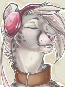 Rating: Safe Score: 0 Tags: 2012 3:4 ambiguous_gender anthro bust_portrait collar dr-felici e621 electronics eyes_closed felid grey_hair hair headphones low_res mammal open_mouth portrait short_hair simple_background solo whiskers User: bunchy7s