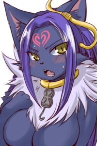 Rating: Safe Score: 0 Tags: 2011 black_body black_fur blue_hair blush blush_lines breasts cheek_tuft collar e621 facial_tuft felid female fur hair heart_symbol inner_ear_fluff japanese_description kemono looking_at_viewer mammal neck_tuft nude open_mouth shinobe siren_(pretty_cure) solo tuft white_body white_fur yellow_eyes User: bunchy7s