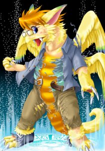 Rating: Safe Score: 0 Tags: 2006 anthro belt biped blue_eyes bottomwear claws clothing coat e621 edmol eyewear feathered_wings feathers flammie footwear glasses male mana_(series) pants shirt shoes solo square_enix tail teeth topwear transformation wings User: bunchy7s