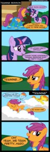 Rating: Safe Score: 0 Tags: absurd_res aged_up blue_body blue_fur blush comic cutie_mark e621 english_text equid equine feathered_wings feathers female feral friendship_is_magic fur group hasbro hi_res horn horse mammal mane my_little_pony mythological_creature mythological_equine mythology orange_body orange_feathers pegasus pony quadruped rainbow_dash_(mlp) scootaloo_(mlp) spitfire_(mlp) tail text unicorn url veggie55 wings wonderbolts_(mlp) yellow_body yellow_feathers User: bunchy7s