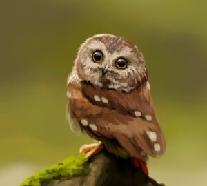 Rating: Safe Score: 0 Tags: 2013 7ofdiamonds ambiguous_gender avian avian_feet beak bird black_beak brown_body e621 feral looking_at_viewer multicolored_body orange_eyes outside owl solo User: bunchy7s