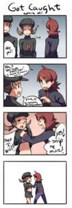 Rating: Questionable Score: 0 Tags: blush brown_hair clothed clothing comic dialogue e621 english_text female fully_clothed group hair hat headgear headwear human human_only humor lyra_(pokemon) male mammal nintendo not_furry open_mouth pigtails pokemon raemz shirt silver_(pokemon) speech_bubble suit team_rocket text text_on_clothing text_on_shirt text_on_topwear tongue topwear undressing weee_(raemz) User: bunchy7s