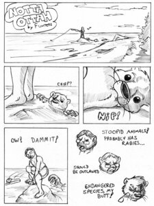 Rating: Safe Score: 0 Tags: 2013 angry barefoot beach black_and_white comic dialogue duo e621 english_text eyewear feet feral fishing flinters glasses hi_res human male mammal monochrome mustelid otter outside seaside text transformation User: bunchy7s