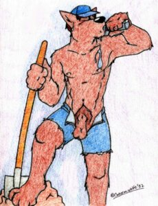 Rating: Explicit Score: 0 Tags: 2002 anthro balls cameronwolfe canid canine canis clothing crayon_(artwork) drinking e621 genitals hat headgear headwear holding_object holding_tool male mammal mixed_media pen_(artwork) shovel solo tools traditional_media_(artwork) water wolf worker working User: bunchy7s
