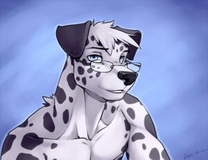 Rating: Safe Score: 0 Tags: 2010 anthro biped black_nose blue_background blue_eyes bust_portrait canid canine canis clothed clothing dalmatian dexdoggy digital_media_(artwork) domestic_dog e621 eyewear floppy_ears front_view fur glasses hair looking_at_viewer male mammal markings muscular muscular_anthro muscular_male portrait pose signature simple_background smile solo spots spotted_body spotted_skin three-quarter_view topless white_body white_fur white_hair white_skin wolfy-nail User: bunchy7s