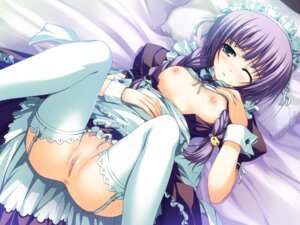 Rating: Explicit Score: 0 Tags: 1girls akatsuki_no_goei anus areolae bed blush braid breasts female female_only game_cg green_eyes hair_ribbon highres lace lace-trimmed_thighhighs maid maid_headdress nipples no_panties on_back pillow purple_hair pussy ribbon rule34 shirt_lift solo stockings thighhighs tomose_shunsaku tsuki_(akatsuki_no_goei) twin_braids uncensored white_legwear white_thighhighs wink wrist_cuffs User: bunchy7s