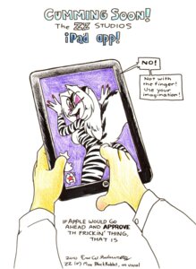 Rating: Questionable Score: 0 Tags: 2010 anthro app apple_inc. big_breasts breaking_the_fourth_wall breasts butt disembodied_hand doing_it_wrong duo e621 english_text eric_schwartz fail female humor hybrid ipad looking_back mammal mephitid nipples open_mouth raised_tail simple_background skunk solo_focus tablet_computer tail text traditional_media_(artwork) white_background zig_zag User: bunchy7s