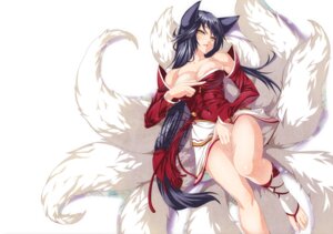 Rating: Questionable Score: 0 Tags: ahri_(lol) animal_humanoid armwear bare_shoulders barefoot big_breasts black_hair blue_hair breasts canid canid_humanoid canine canine_humanoid cleavage clothed clothing clothing_pull covering covering_self detached_sleeves e621 facial_markings feet female fox fox_humanoid fox_tail hair head_markings hi_res humanoid kure_masahiro league_of_legends long_hair looking_at_viewer lying mammal mammal_humanoid markings multi_tail nipple_slip nipples open_mouth pupils riot_games seductive shirt shirt_pull simple_background slit_pupils smile solo tail tencent topwear topwear_pull white_background yellow_eyes User: bunchy7s