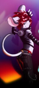 Rating: Safe Score: 0 Tags: abstract_background accessory anthro arm_warmers armwear belt big_ears biped bottomwear chain clothed clothing e621 ear_piercing electronics fully_clothed fur furgonomics hair headphones jewelry looking_aside looking_at_viewer male mammal midriff mouse murid murine pants piercing raised_tail red_hair ring rodent shirt shiuk short_hair side_view smile solo standing tail tail_accessory tail_jewelry tail_ring thong thong_straps topwear underwear white_body white_fur User: bunchy7s
