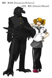 Rating: Safe Score: 0 Tags: 2:3 anthro avian beak bird corvid corvus_(genus) crow dlion0000 duo e621 female human human_on_anthro interspecies kemokare male male/female mammal oscine passerine simple_background white_background User: bunchy7s
